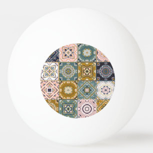 Balle De Ping Pong Talavera Indian : Patchwork, Ethnic Mosaic.