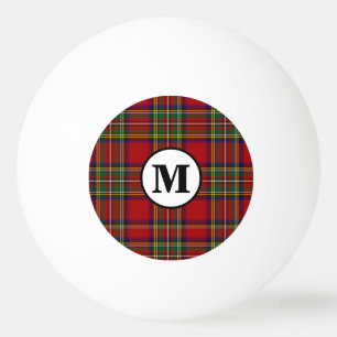 Balle De Ping Pong Tartan Royal Stewart Plaid écossais Clan Monogramm