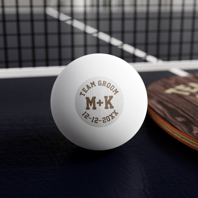 Balle De Ping Pong Team Groom Mariage Ping Pong Ball (Add your initials & wedding date to this Team Groom ping pong ball and get ready to beat Team Bride!)