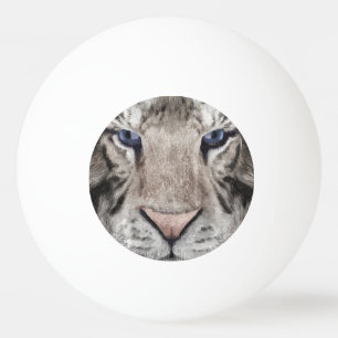 Balle De Ping Pong Tête de Tigre Blanc Esthétique Faunique
