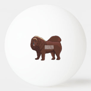 Balle De Ping Pong Tibetan Mastiff dog cartoon illustration