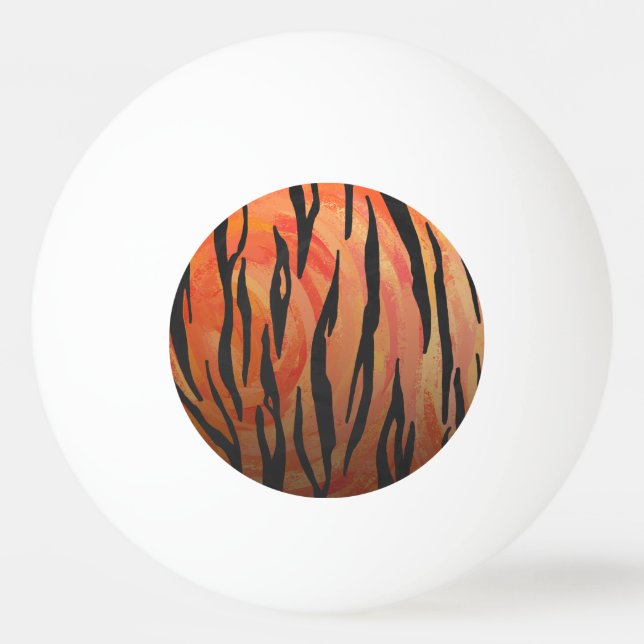Balle De Ping Pong Tiger chaud orange et noir (Devant)