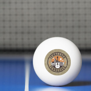 Balle De Ping Pong Timbre de voyage Rustique Retro Tennessee