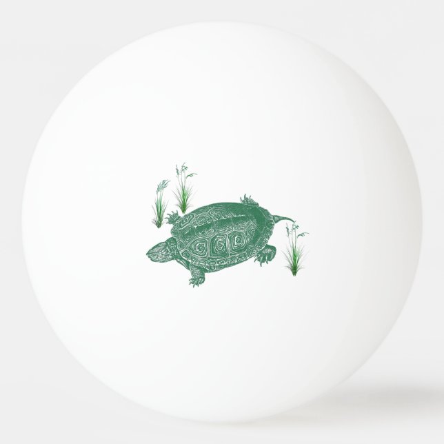 Balle De Ping Pong Tortue de mer verte (Devant)