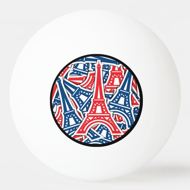 Balle De Ping Pong Tour Eiffel, Motif France (Devant)
