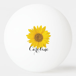Balle De Ping Pong Tournesol jaune avec nom personnalisé