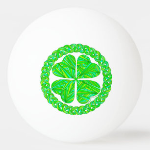 Balle De Ping Pong Trèfle celtique chanceux de feuille du shamrock
