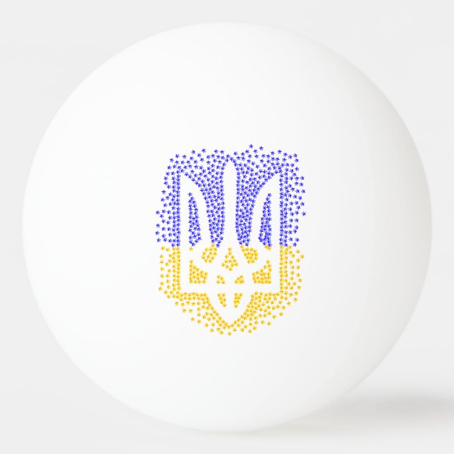 Balle De Ping Pong Trident heraldique ukrainien tryzub étoiles disper (Devant)
