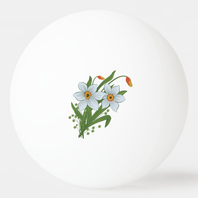 Balle De Ping Pong Tulipes et jonquilles Fleurs (Devant)
