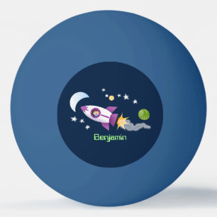 Balle De Ping Pong Un adorable vaisseau-fusée dans l'espace dessin an
