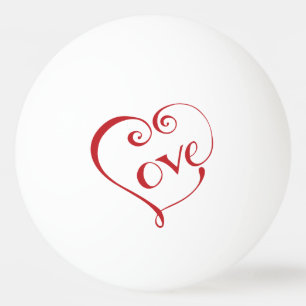Balle De Ping Pong Un coeur fait d'amour en rouge