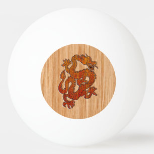 Balle De Ping Pong Un dragon oriental en bambou