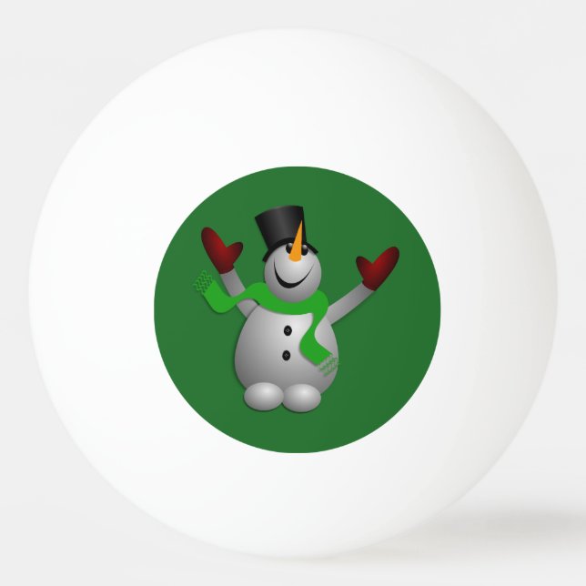 Balle De Ping Pong Un joyeux bonhomme de neige (Devant)