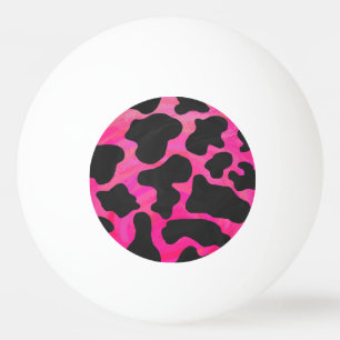 Balle De Ping Pong Vache rose chaud et noir