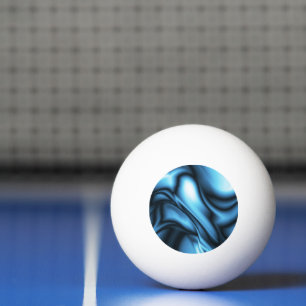 Balle De Ping Pong Vague de soie bleue