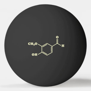 Balle De Ping Pong Vanille Vanillin Formule chimique moléculaire