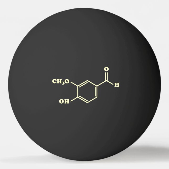 Balle De Ping Pong Vanille Vanillin Formule chimique moléculaire (Devant)