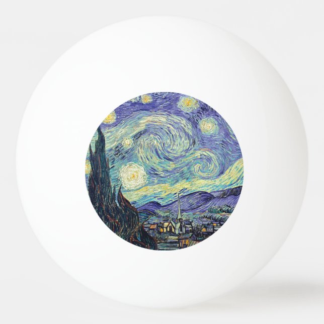 Balle De Ping Pong Vincent Van Gogh/ La Nuit étoilée (Devant)