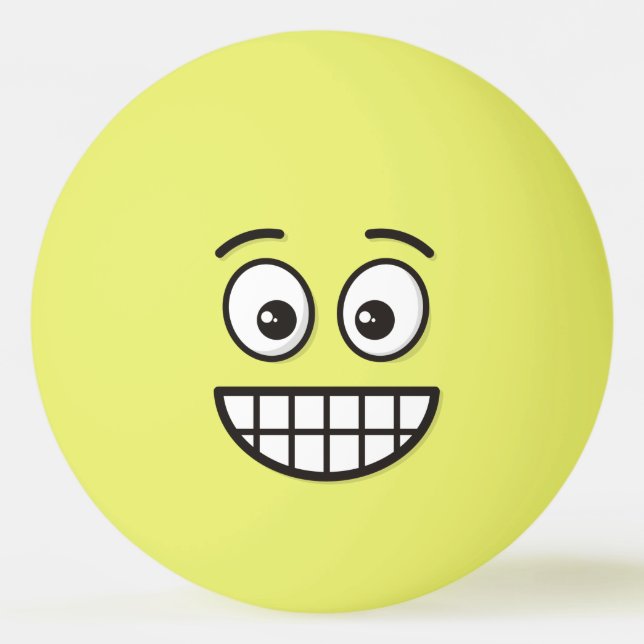 Balle De Ping Pong Visage de broyage avec yeux ouverts (Devant)