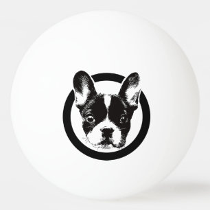 Balle De Ping Pong Visage de chien de bouledogue français
