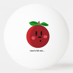 Balle De Ping Pong Visage de pomme drôle avec citation