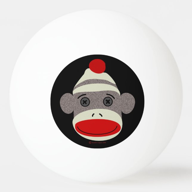 Balle De Ping Pong Visage de singe de chaussette (Dos)