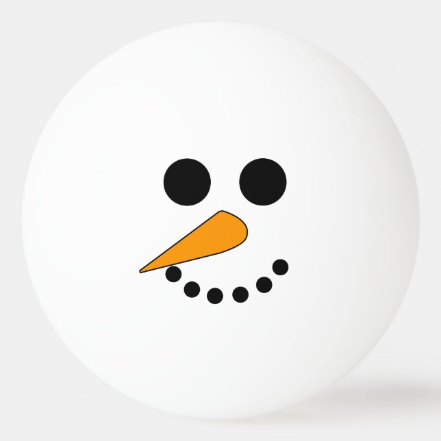 Balle De Ping Pong Visage de Snowman souriant (Devant)