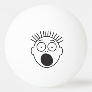 Balle De Ping Pong Visage drôle rayé