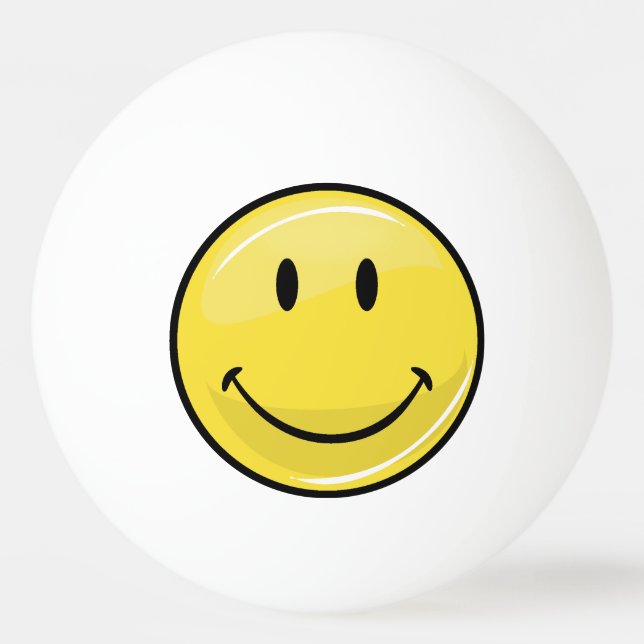 Balle De Ping Pong Visage heureux jaune classique (Devant)