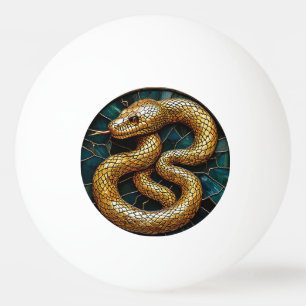 Balle De Ping Pong Vitrail serpent doré