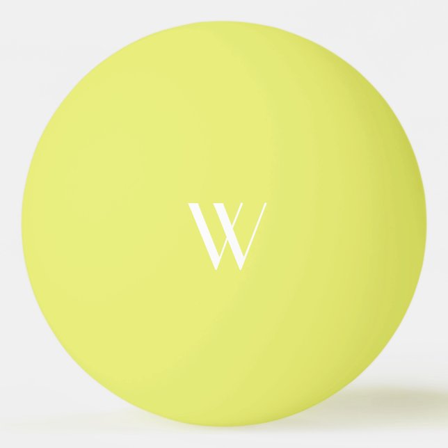 Balle De Ping Pong Votre monogramme en jaune (Devant)