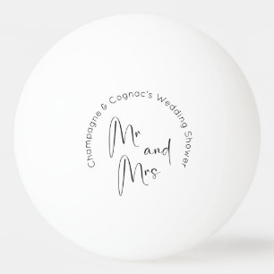 Balle De Ping Pong Wedding shower de script moderne M. et Mme.