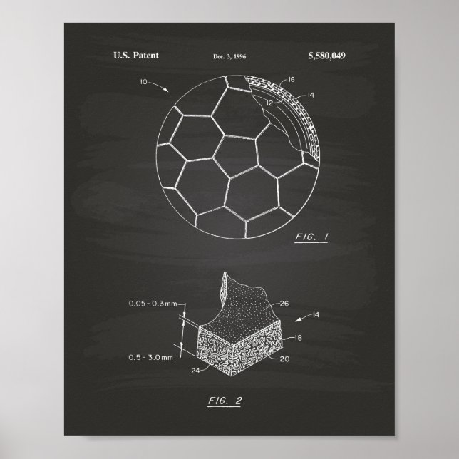 Balle de soccer 1996 Art breveté - Tableau noir (Devant)
