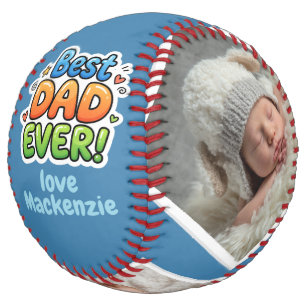 Balle De Softball 3 Photo et Texte Meilleur Papa Personnalisé