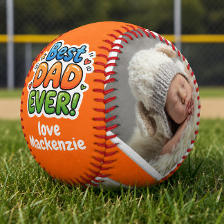 Balle De Softball 3 Photo et Texte Meilleur Papa Personnalisé
