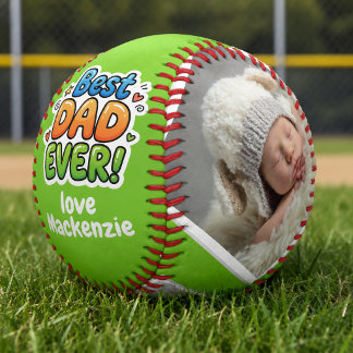 Balle De Softball 3 Photo et Texte Meilleur Papa Personnalisé