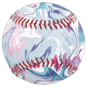 Balle De Softball Acrylique liquide rose et bleu