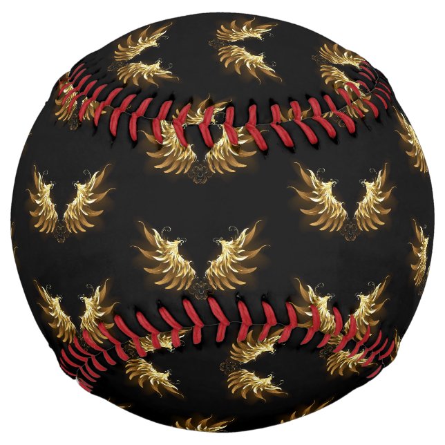 Balle De Softball Ange d'or sur arrière - plan noir (Devant)