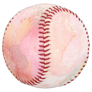 Balle De Softball Aquarelle rose Arrière - plan