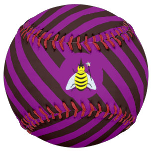 Balle De Softball Assistant Abeille magique d'Halloween Purple et ba