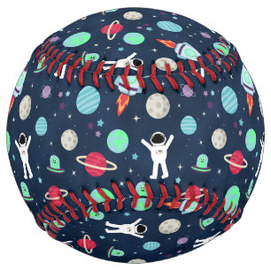 Balle De Softball Astronautes Planètes Fusées et Aliens