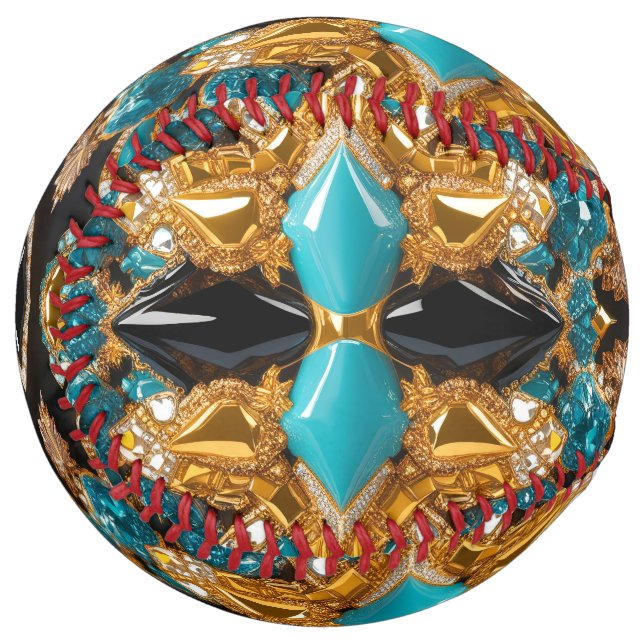 Balle de softball avec Bahamas Colors Design (Devant gauche)