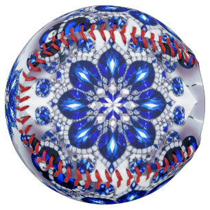 Balle de softball avec Bleu Blanc Conception