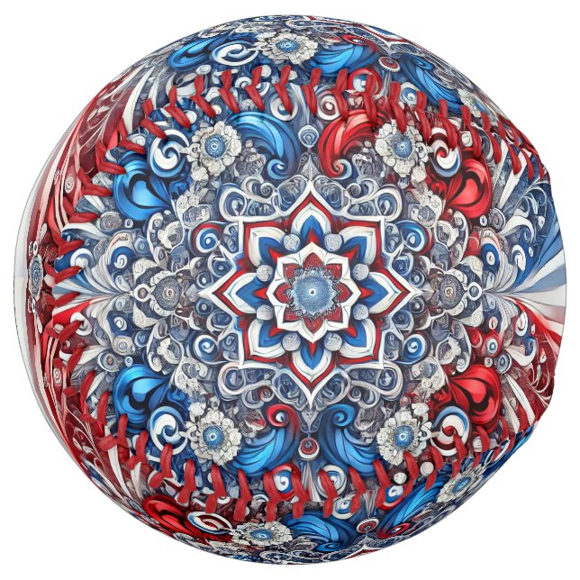 Balle de softball avec design de couleurs français (Devant gauche)