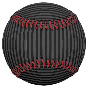 Balle De Softball Black & Smoky Black Narrow Vertical Stripes