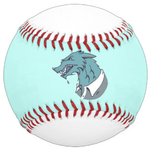 Balle De Softball Bleu Werewolf bleu et blanc softball