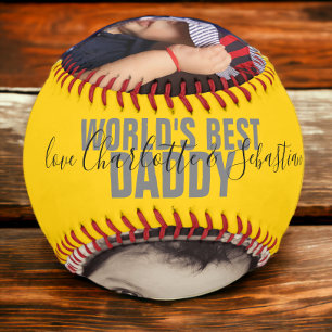 Balle De Softball Bonne Fête des pères Mondes Personnalisés Best Dad