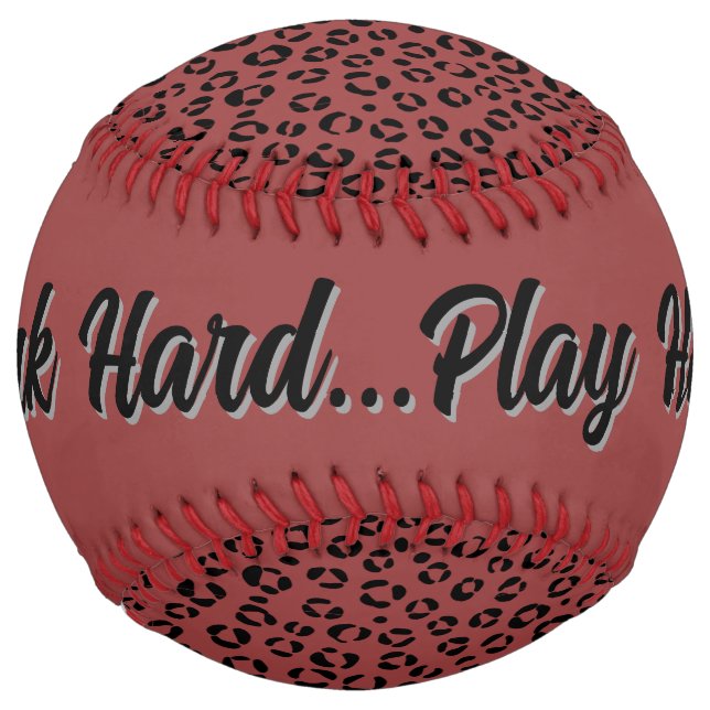 Balle De Softball Burgundy Animal Print (personalize) (Dos)