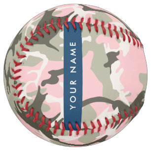 Balle De Softball Camouflage Rose et Vert Personnalisez votre nom