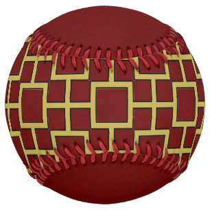 Balle De Softball Carré moderne Motif or